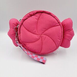 Bath & Body Works Pink Plush Peppermint Christmas Holiday Candy Purse Wristlet